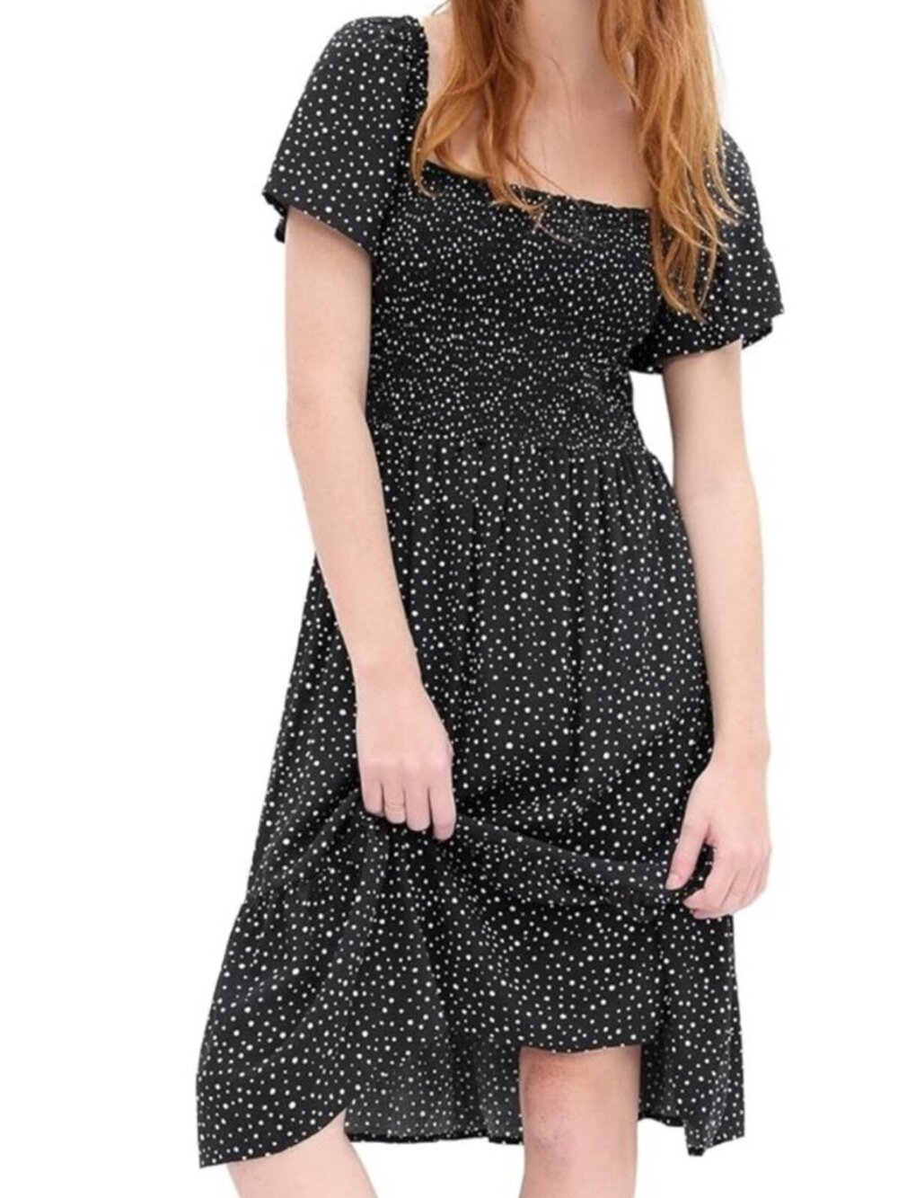 GAP Womens Short Sleeve Polka Dot Dress